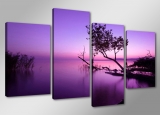 Dekorační obraz 130x80cm - 4 díly - 6177  - Jezero fialové