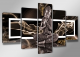 Dekorační obraz 200x100cm - 5 dílů - 6306 - Budha