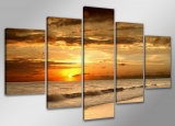 Dekorační obraz 200x100cm - 5 dílů - 6302 - Západ slunce