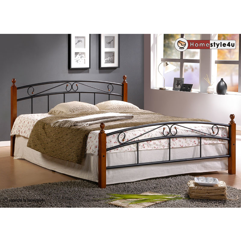 Kovová postel 180x200cm včetně roštu mod8077 + matrace