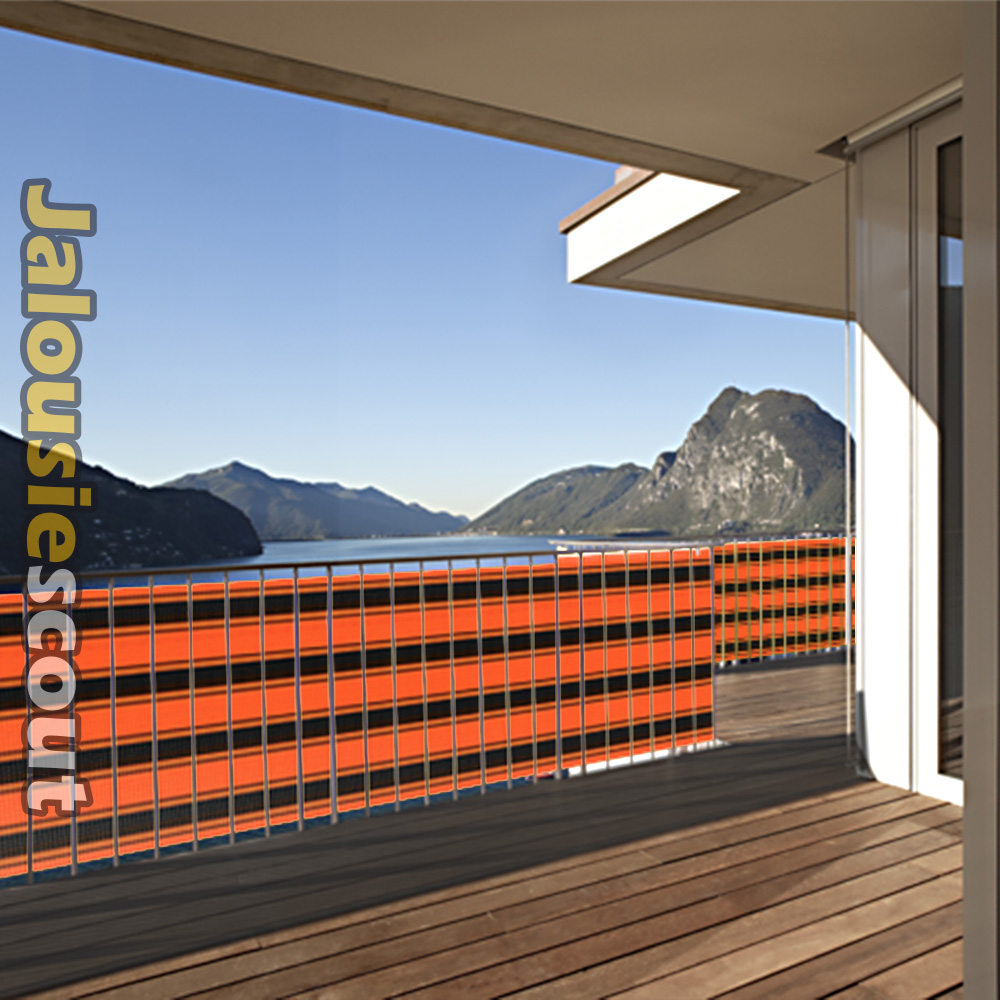 Balkonová zástěna Jarolift BASIC 300x90cm oranžová/hnědá/černá
